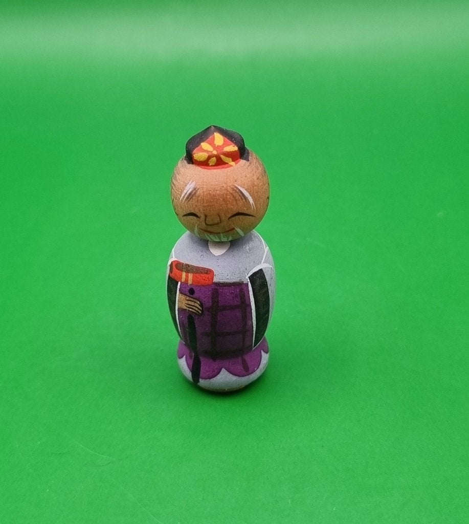 Joli Jurōjin Kokeshi signé, Enlèvement ou Envoi, Japon, Bois, Peint