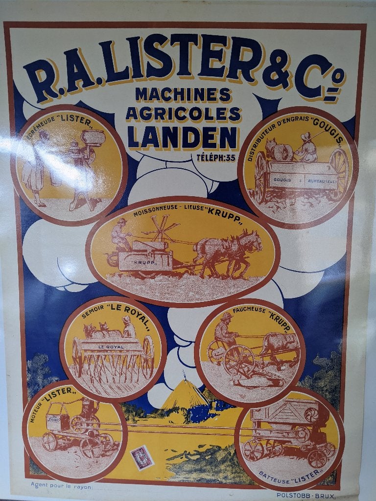 Oude affiche landbouwalaam LISTER LANDEN, Ophalen of Verzenden, Zo goed als nieuw