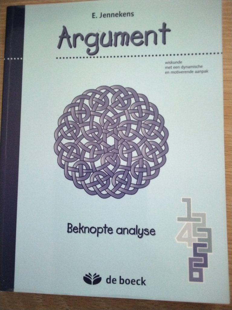 Leerboek Argument Beknopte analyse 5-6 E. Jennekens, Livres, Livres scolaires, Neuf, Enlèvement ou Envoi, De Boeck, Secondaire