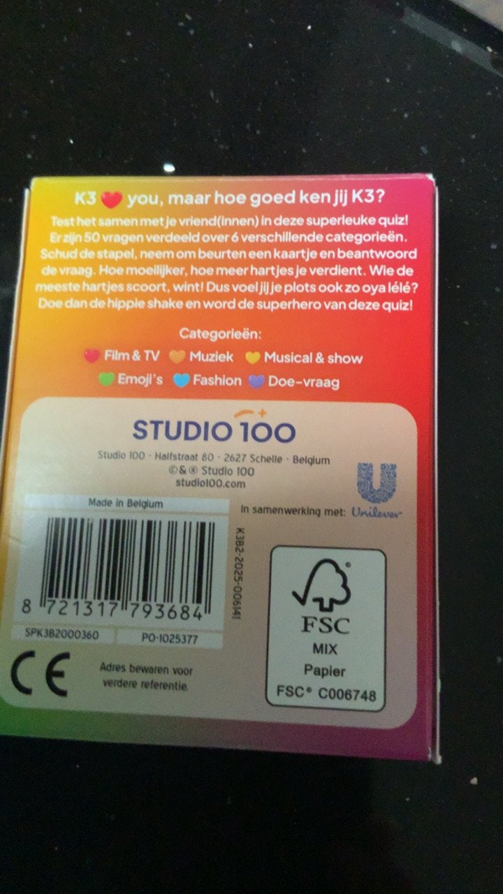 K3 leuke quiz voor kinderen !!, Ophalen, Zo goed als nieuw