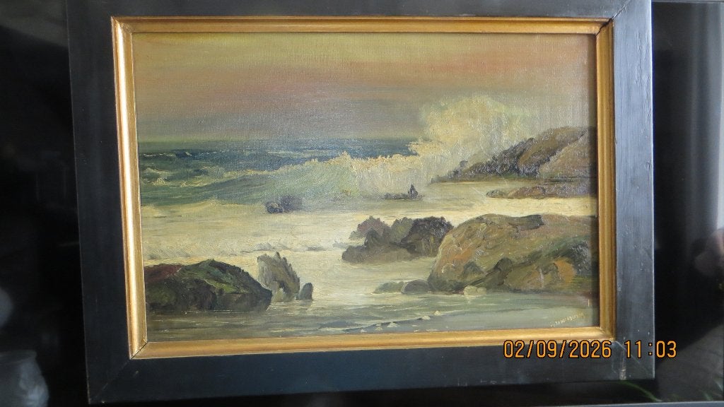 Peinture de VANDERBECKEN, Enlèvement ou Envoi, Maritime / eau, Signé, Peinture à l'huile