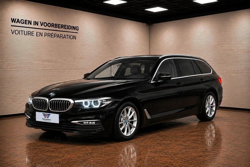 BMW Série 5 518d*AUT*NAVI PROF*ZTLVERW.*LEDER*TOURING*, Auto's, Achterwielaandrijving, 4 cilinders, 136 pk, Zwart