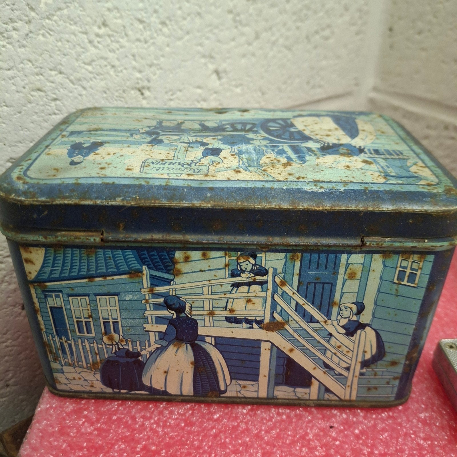 ancienne boite metal tole lithographiée"biscuits parein, Enlèvement ou Envoi, Biscuits