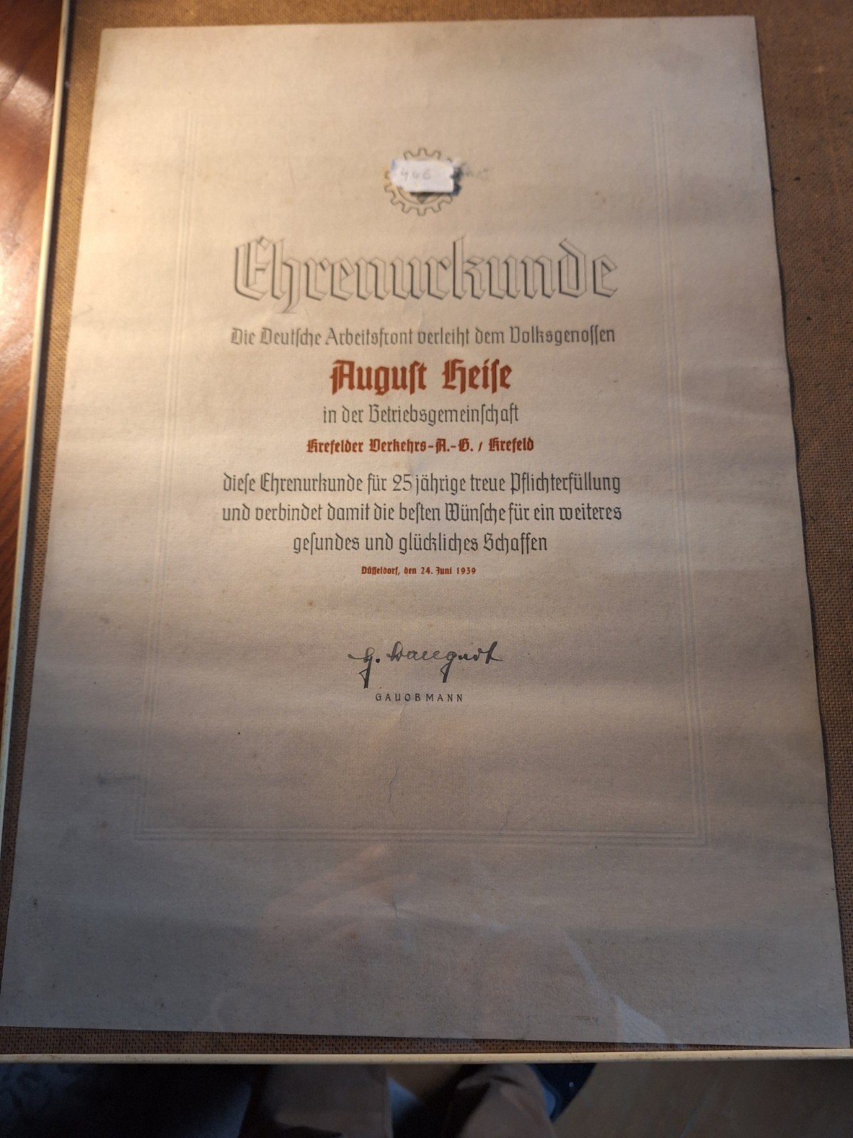 Gehrenurkunde für 25 jaar., Enlèvement ou Envoi, Armée de terre, Photo ou Poster