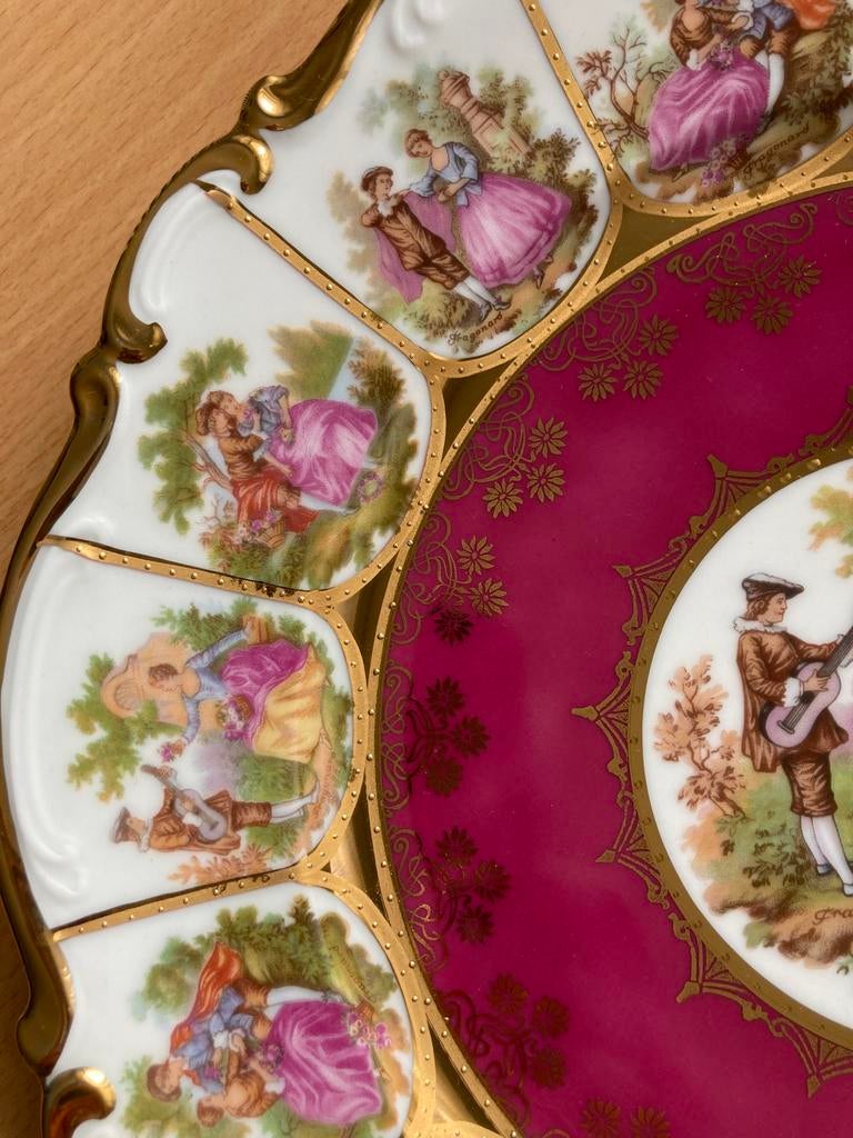 Prachtig vintage JKW Bavaria "Love Story" bord, Fragonard, Ophalen of Verzenden