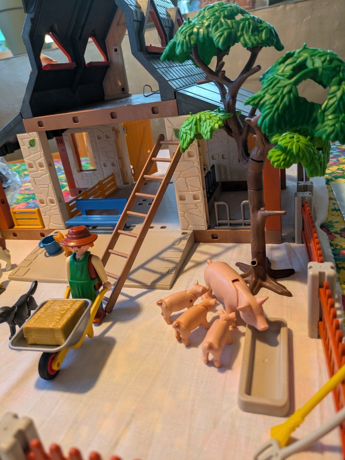 Playmobil boerderij 3072 + tractor, Gebouw, Complete set, Ophalen of Verzenden, Zo goed als nieuw