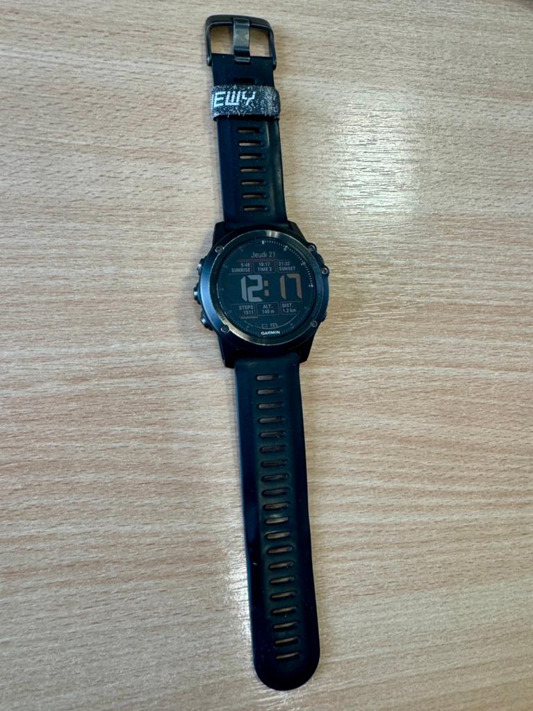 Garmin Fenix 3 Sapphire HR 51 mm, Handtassen en Accessoires, Sporthorloges, Gebruikt, Zwart, Afstand, Conditie, GPS, Hartslag