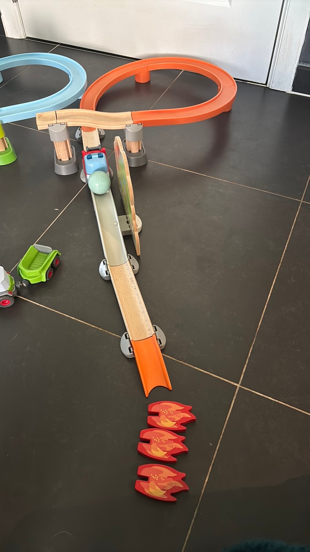 Haba Kullerbu / knikkerbaan - brandweer nr 304830 (volledig), Ophalen of Verzenden, Zo goed als nieuw