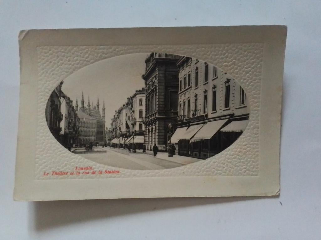 LOUVAIN 1912  LE THÉÂTRE ET LA RUE DE LA STATION, Envoi, Avant 1920, Affranchie, Brabant Flamand