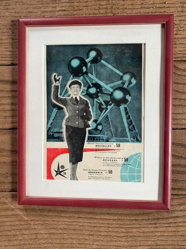 EXPO 58 strooifolder in lijst, Ophalen of Verzenden, Gebruikt, Overige typen