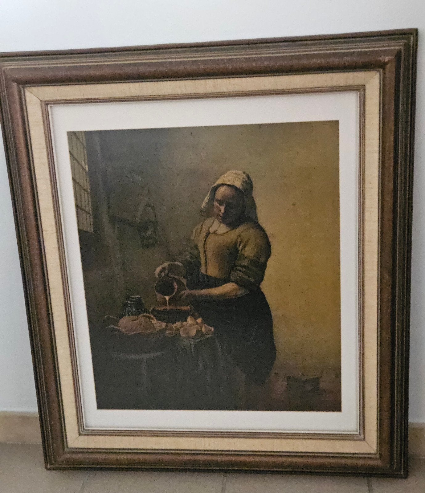 reproductie van "Het Melkmeisje" van Johannes Vermeer., Antiek en Kunst, Kunst | Schilderijen | Klassiek, Ophalen