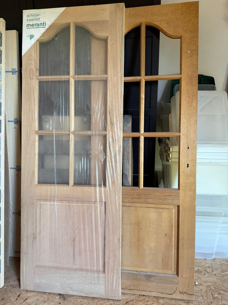 2 portes à peindre Meranti, Bricolage & Construction, Enlèvement, Comme neuf, Verre