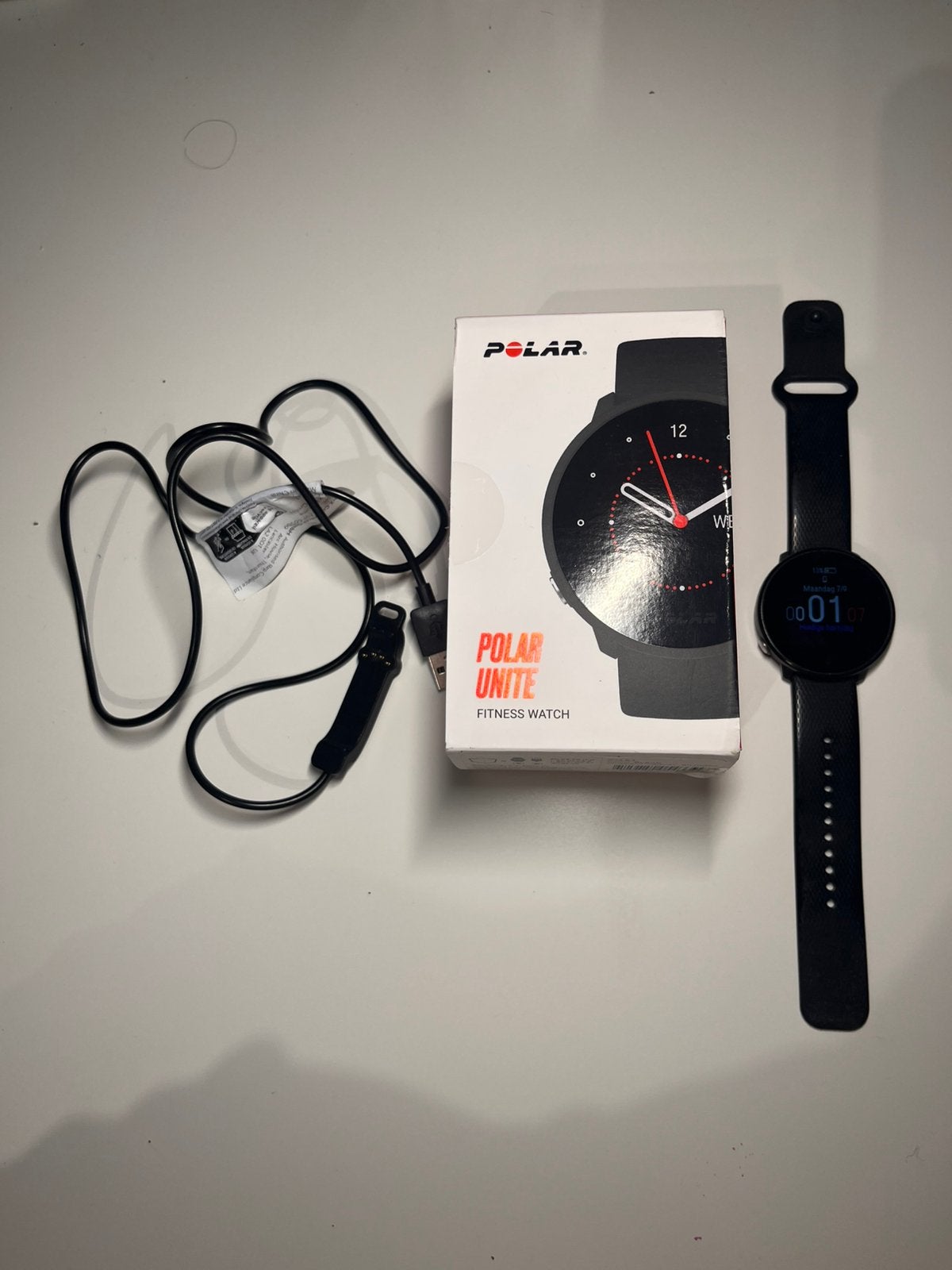 Polar Unite sporthorloge + dood, oplader & reserve bandje, Étanche, Avancer d'un pas, Comme neuf, Enlèvement