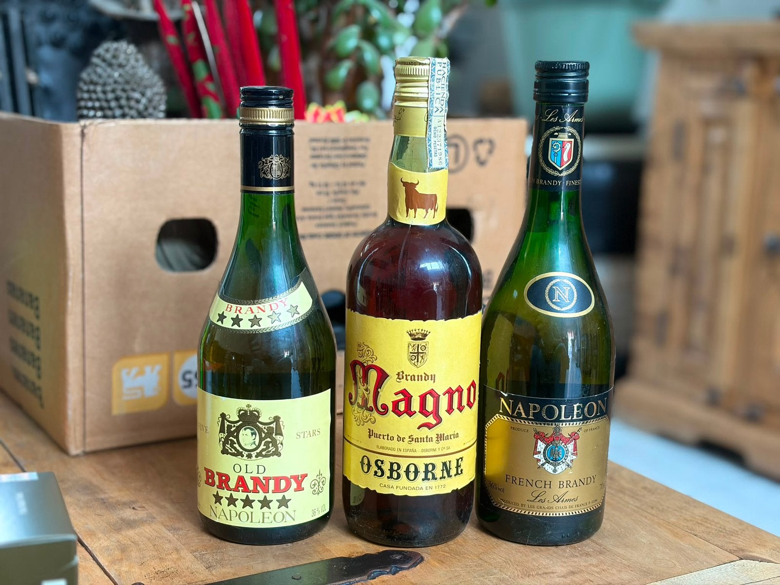 Brandy lot van 3, Verzamelen, Wijnen, Ophalen, Zo goed als nieuw