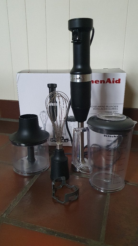 Staafmixer met accessoires KitchenAid - matzwart, Résiste au lave-vaisselle, Utilisé, 1 à 2 litres, Enlèvement ou Envoi