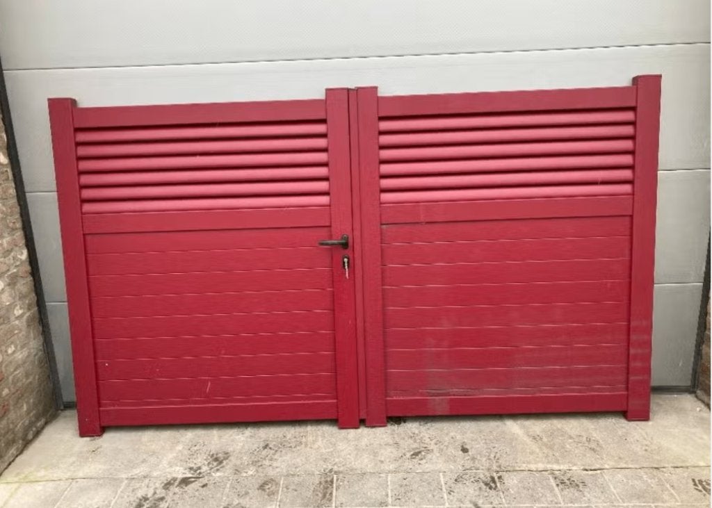 aluminium Rode Poort (265 cm breed), Tuin en Terras, Ophalen, Gebruikt, Aluminium