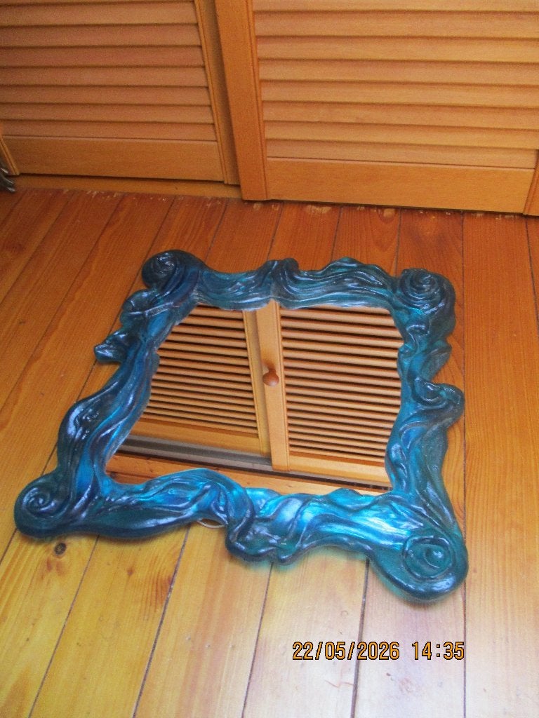 Vintage spiegel, Ophalen, Vierkant, Minder dan 50 cm, Minder dan 100 cm