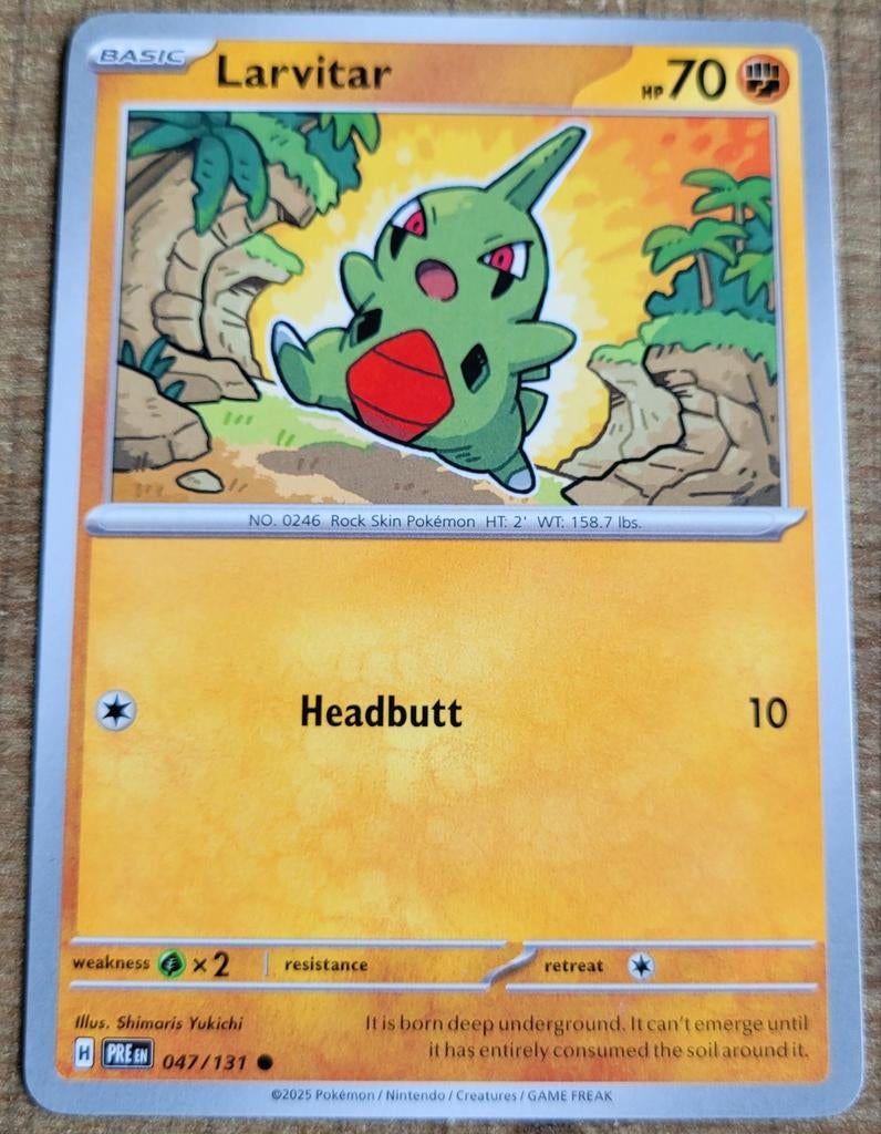 Larvitar (047/131), Ophalen of Verzenden, Zo goed als nieuw, Losse kaart