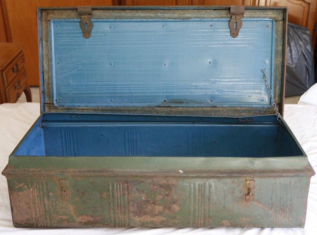 Antieke Metalen Hutkoffer, jaartal +/- 1910, Ophalen