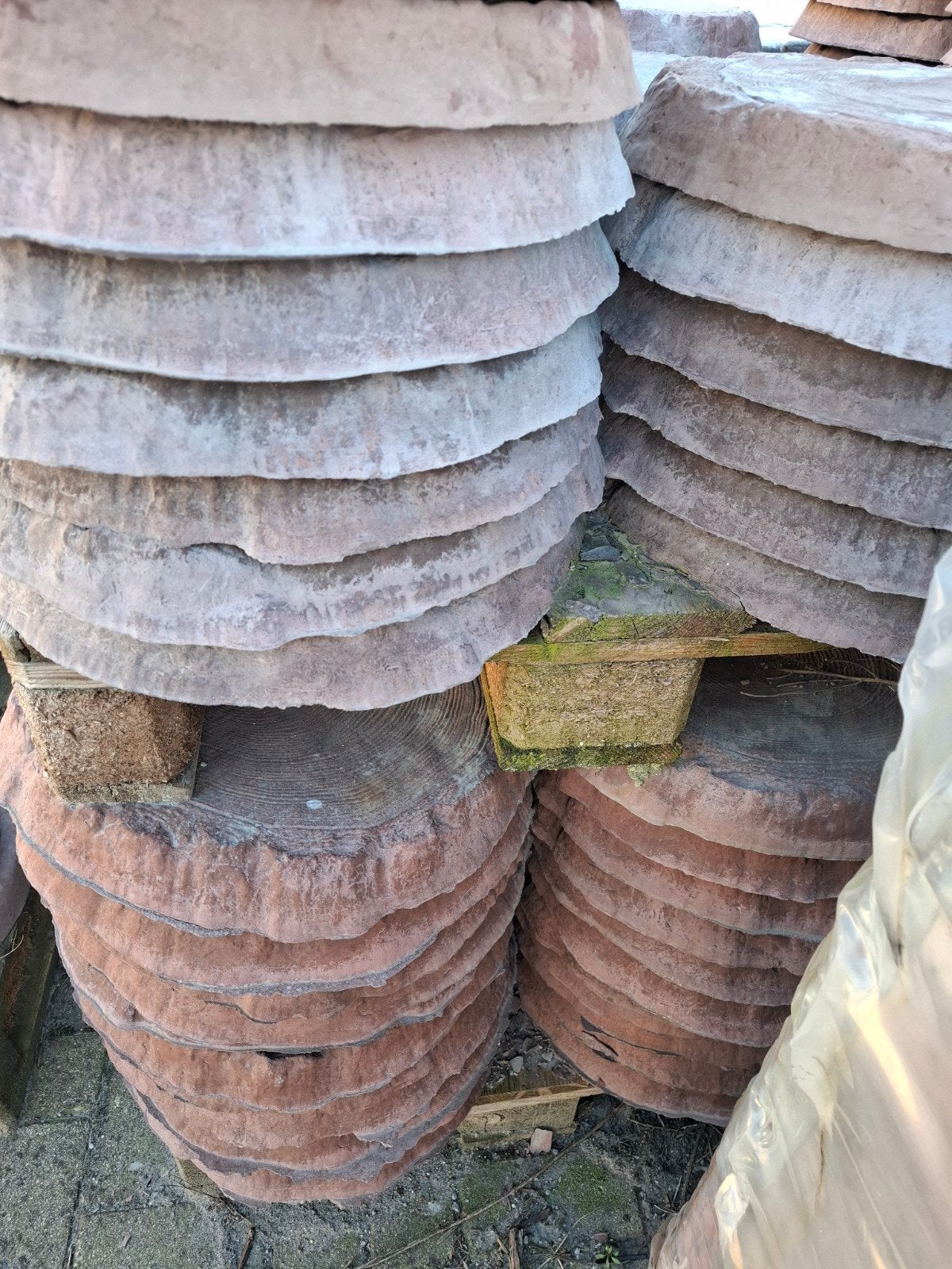betonnen staptegels bruin boom motief, Tuin en Terras, Bloembakken en Plantenbakken, Ophalen