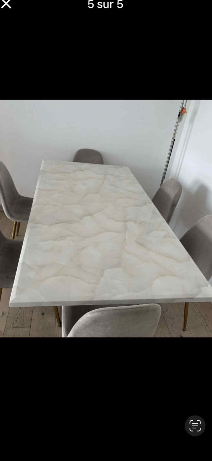 Table en marbre, Maison & Meubles, 150 à 200 cm, Comme neuf, Enlèvement, 50 à 100 cm