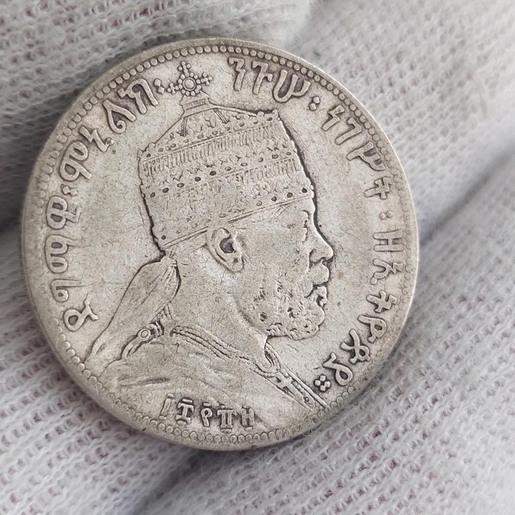 Heel zeldzaam! Munt / Ethiopië - 1/2 Birr / 1889 / Met VAR, Postzegels en Munten, Munten | Afrika, Ophalen of Verzenden, Overige landen