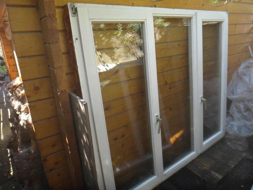 T.K. raam 278x150mcm + natuurst.  vensterbank, A plus glas, Doe-het-zelf en Bouw, Ophalen, Gebruikt, 150 tot 225 cm, Inclusief glas