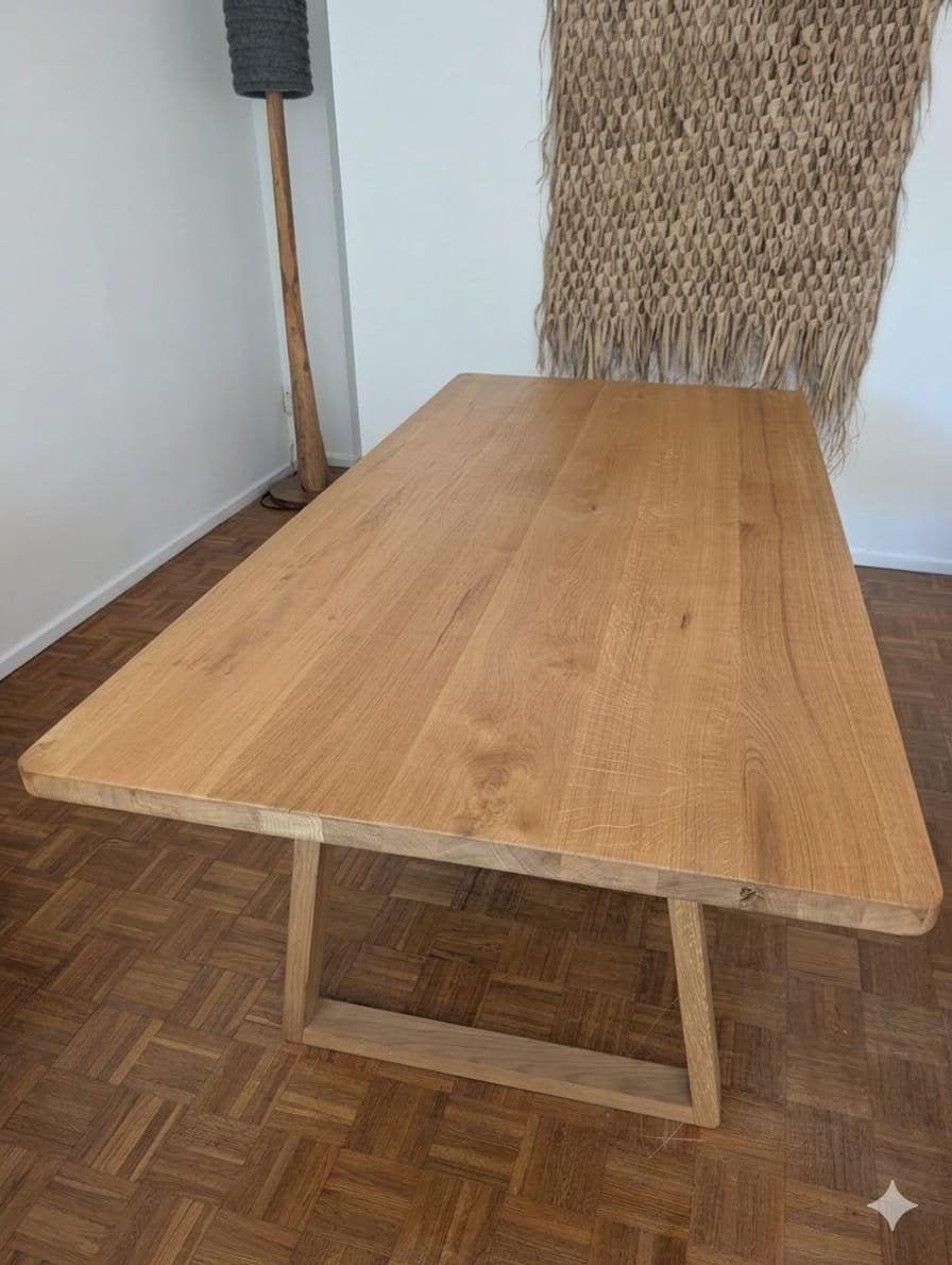 Table de salle à manger en chêne clair, Chêne