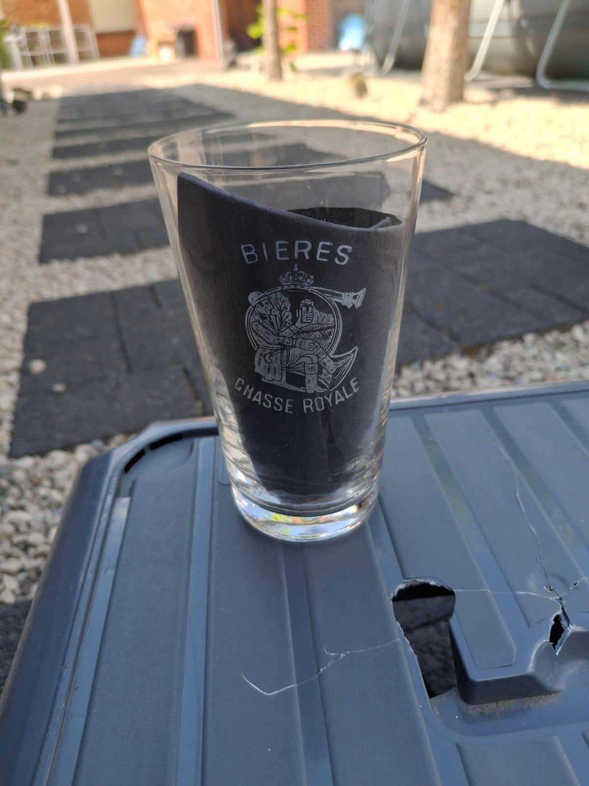 Ancien verre à bière Chasse Royal au levain, Enlèvement ou Envoi