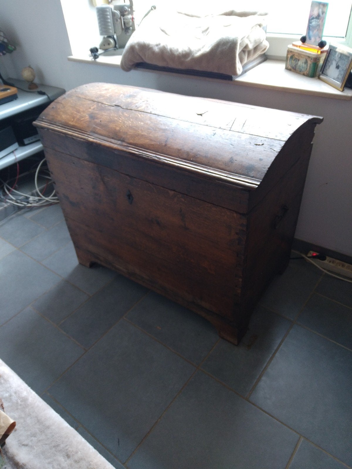 Houten kist, Huis en Inrichting, Woonaccessoires | Kisten, Ophalen, Gebruikt, 50 tot 100 cm, Eikenhout