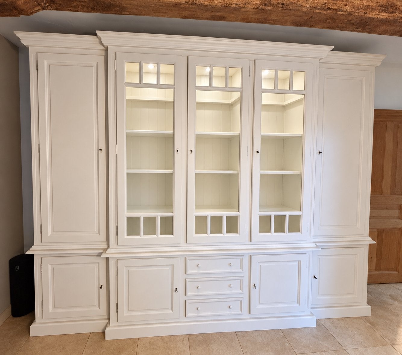 Landelijke buffetkast en tafel, Ophalen, 200 cm of meer, Eikenhout, Met lade(s)