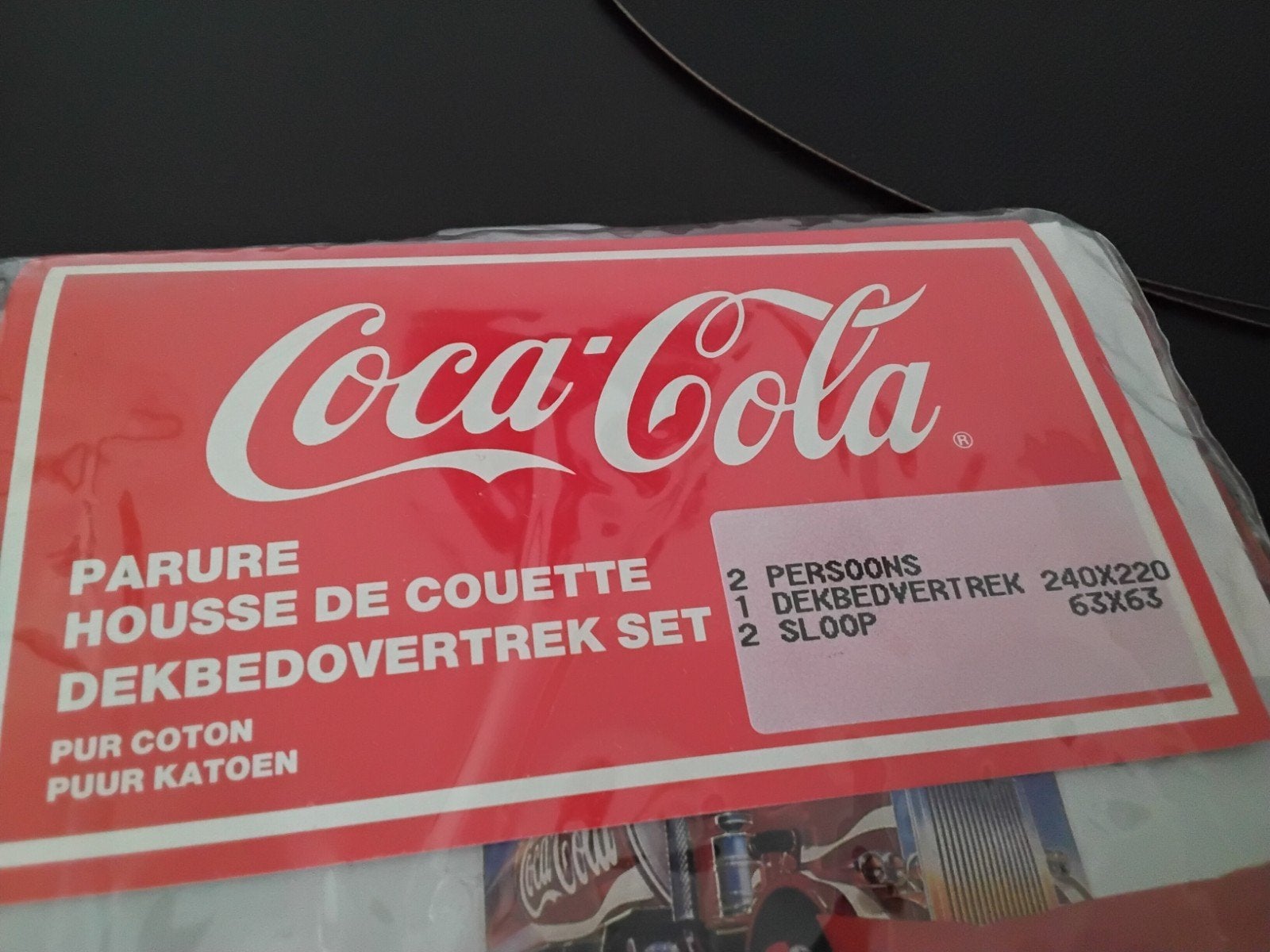 coca-cola dekbedovertrek  240x220 nieuw, Ophalen, Dekbedovertrek