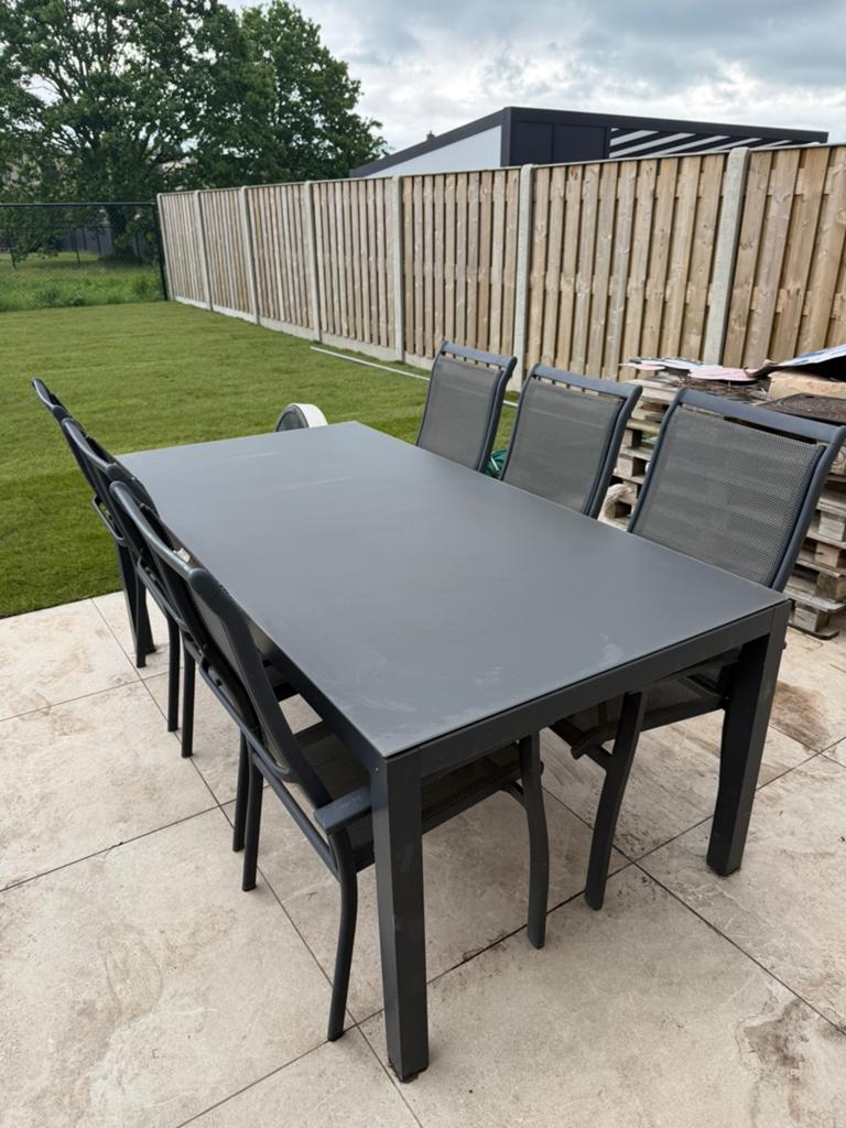 Tuinset aluminium in goede staat, Tuin en Terras, Ophalen, Zo goed als nieuw, Aluminium, Tuinset