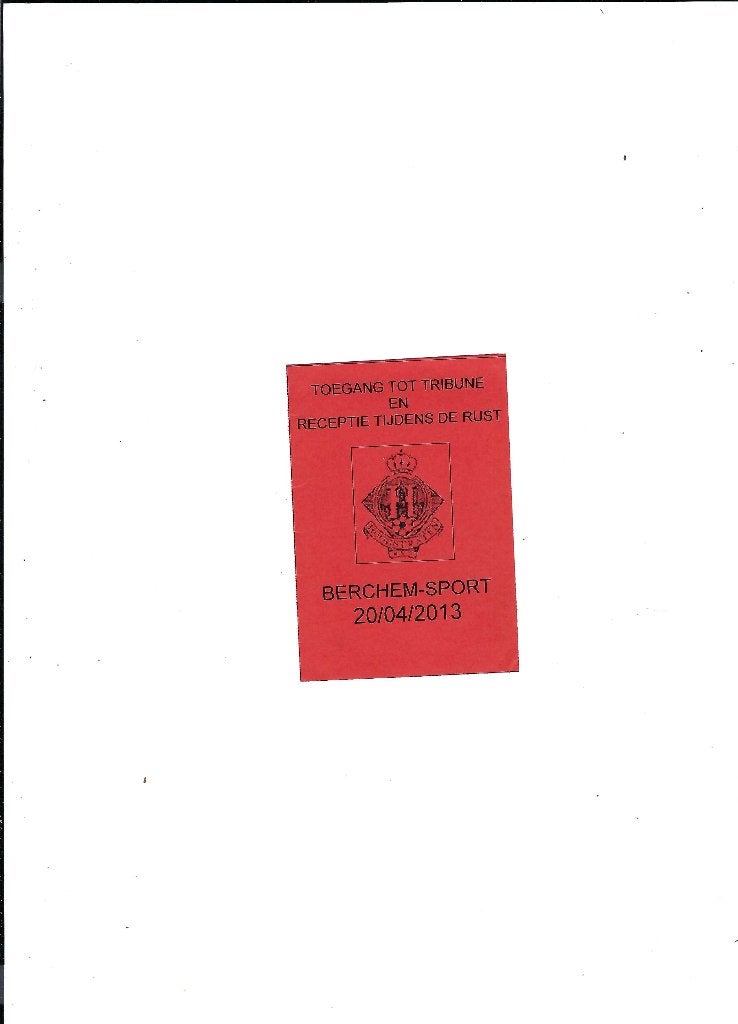 Ancien ticket d'entrée  ('football), Ophalen of Verzenden