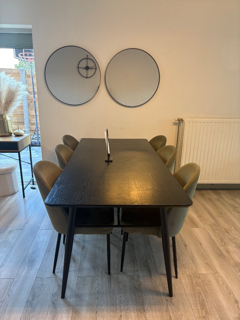 Eettafel + 6 stoelen, Ophalen, Zo goed als nieuw, 6 tot 8 stoelen