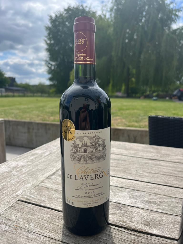 5 bouteilles Chateau Lavergne - Bordeaux 2018 médaille d'or, Enlèvement ou Envoi, Comme neuf