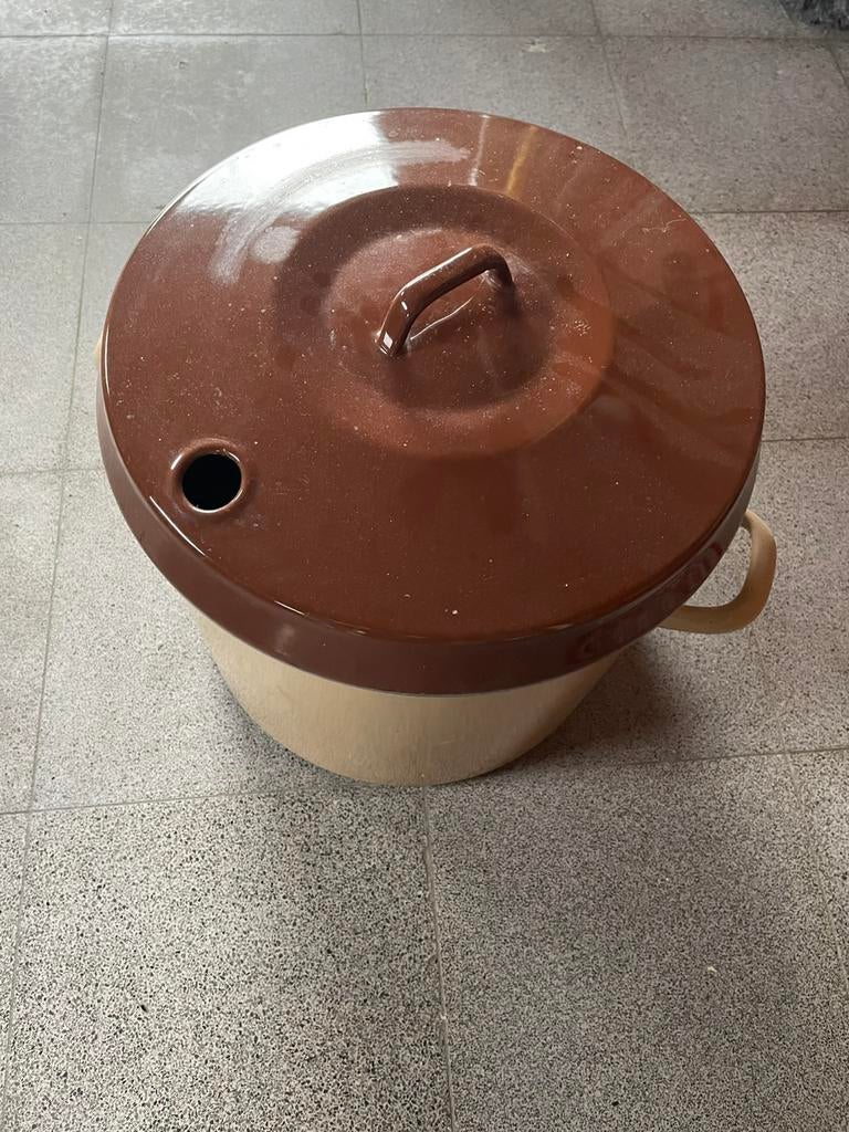 Emaille kookpot – ideaal voor confituur thermometeropening, Ophalen, Zo goed als nieuw