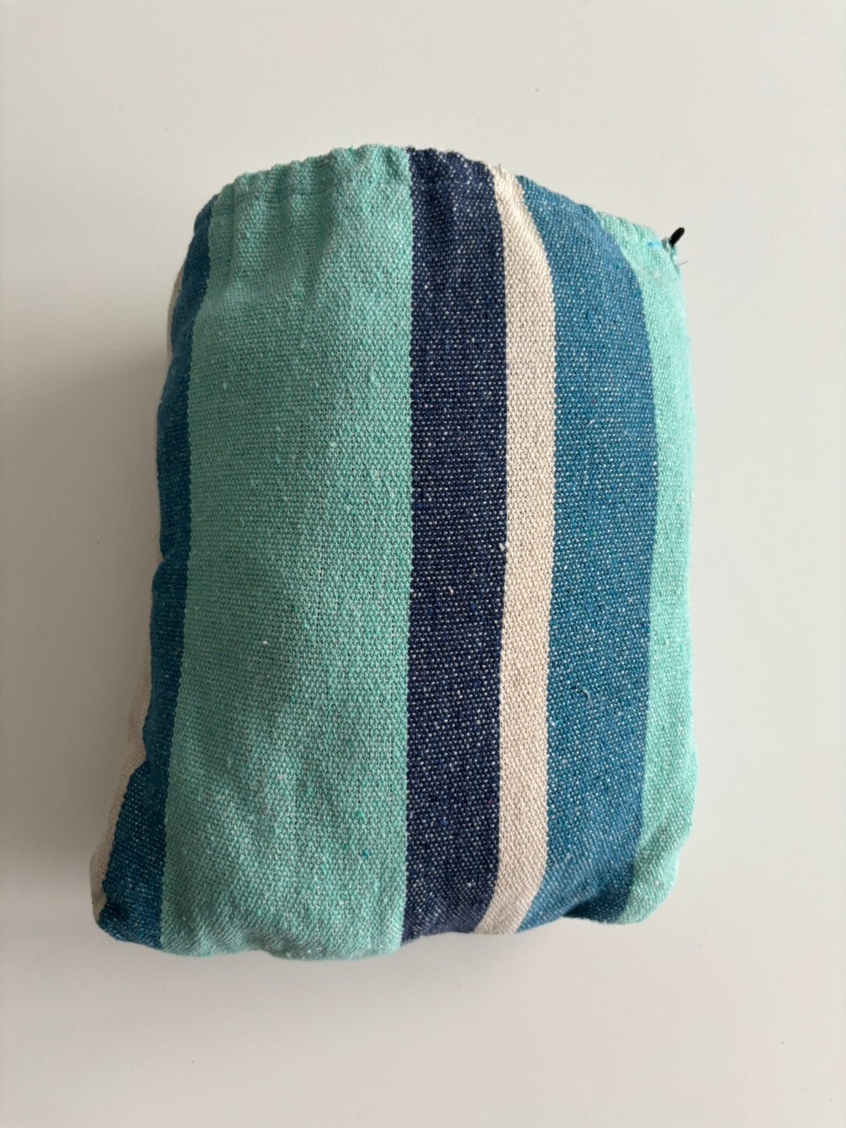 TRIXES draagbare hangmat blauw/groen gestreept, Jardin & Terrasse, Enlèvement, Neuf, Une personne