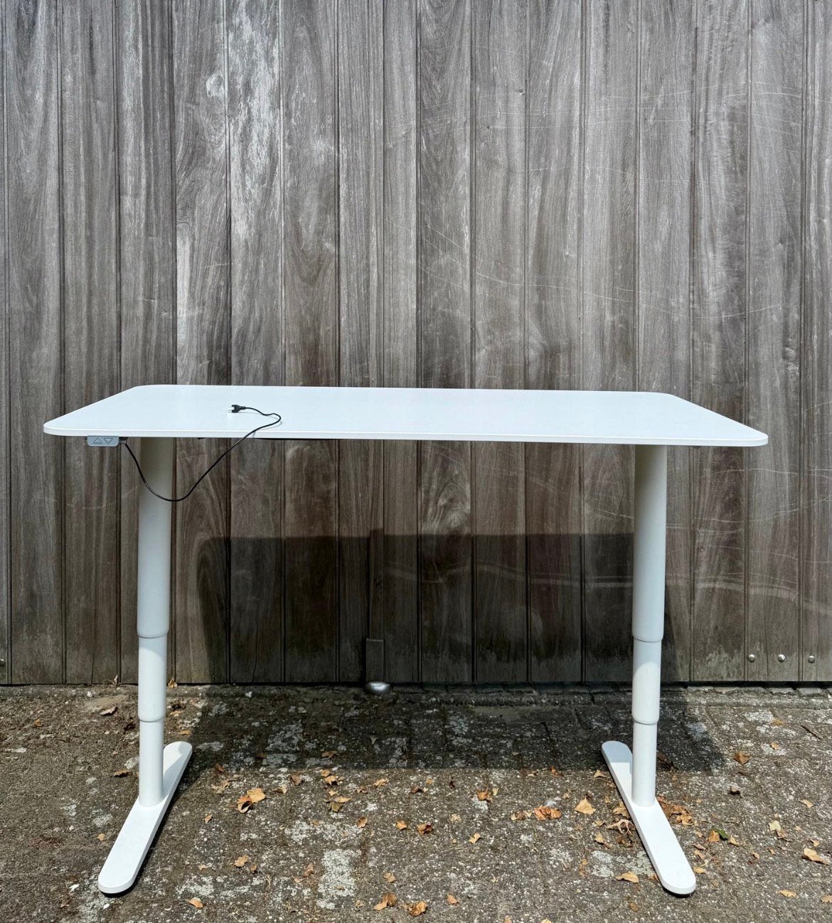 IKEA BEKANT elektrisch zit/sta bureau 160x80 cm – wit, Bureau assis-debout, Électrique, Comme neuf, Enlèvement