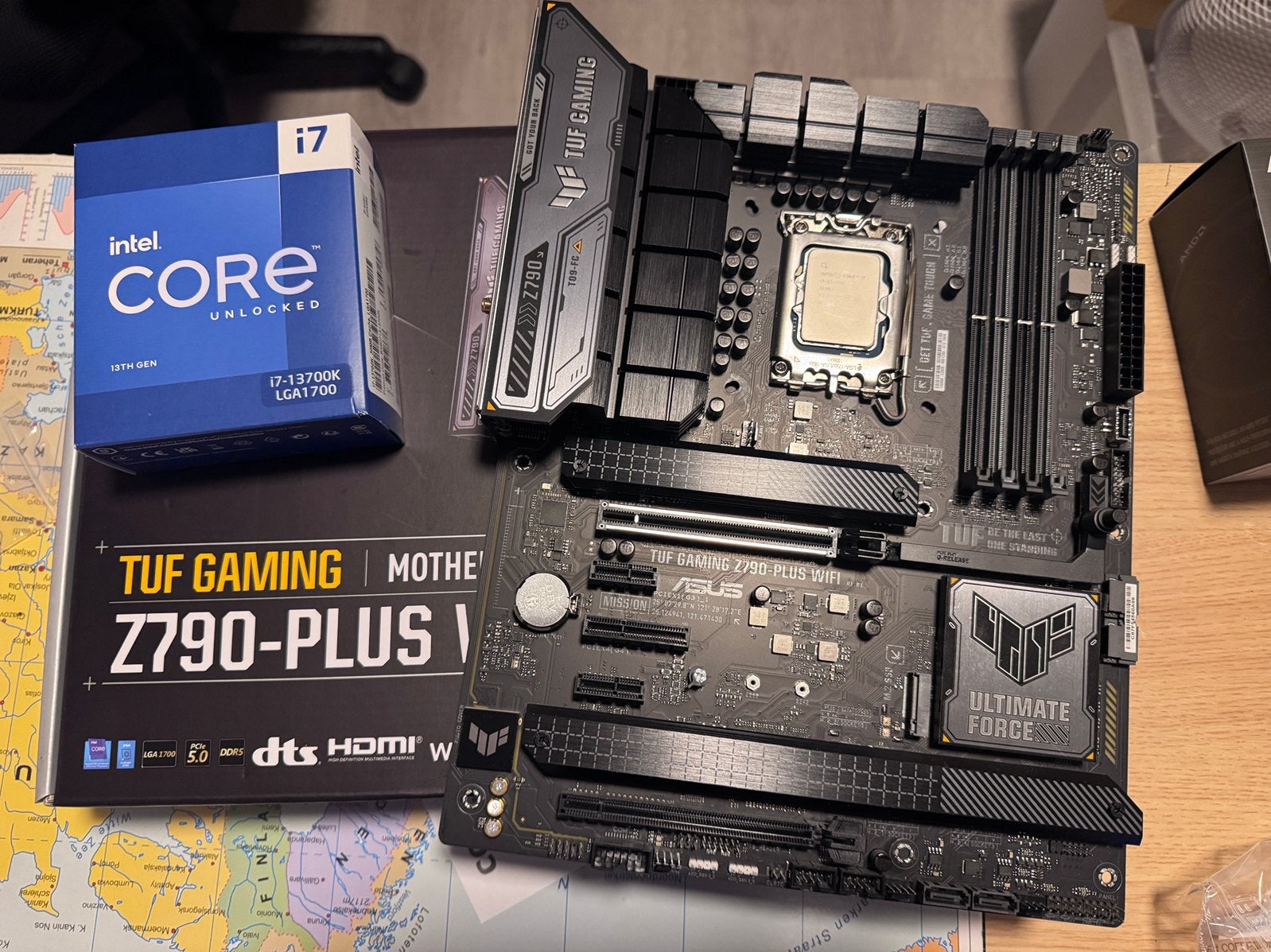Asus Tuf Z-790 plus wifi + intel i7 13700k, Computers en Software, Ophalen, Zo goed als nieuw, Intel