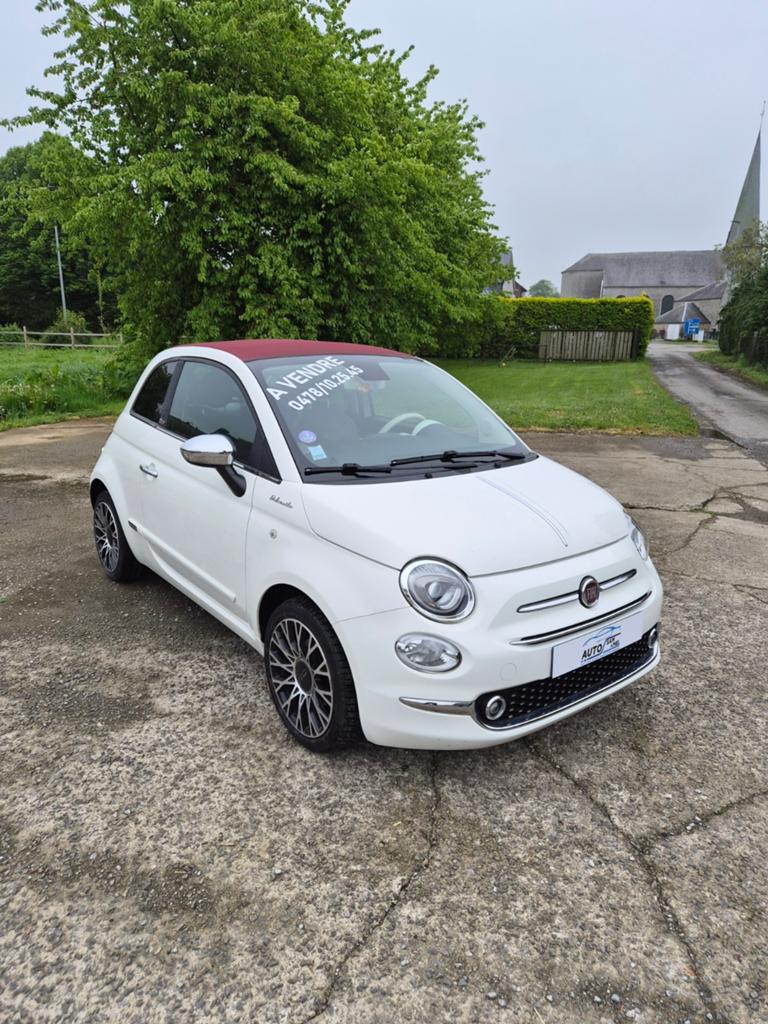Fiat 500c essence / hybride clim automatique carplay, Auto's, Automaat, Cabriolet, Leder, 500C