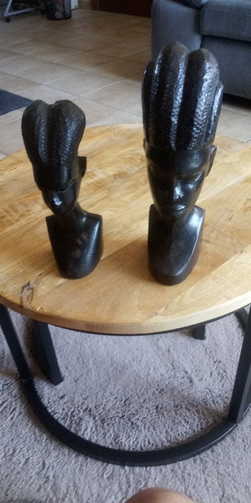 Afrikaans beeldje, hout, houtsnijwerk, Antiek en Kunst, Ophalen, Houtsnijwerk, Hout, Vrouw