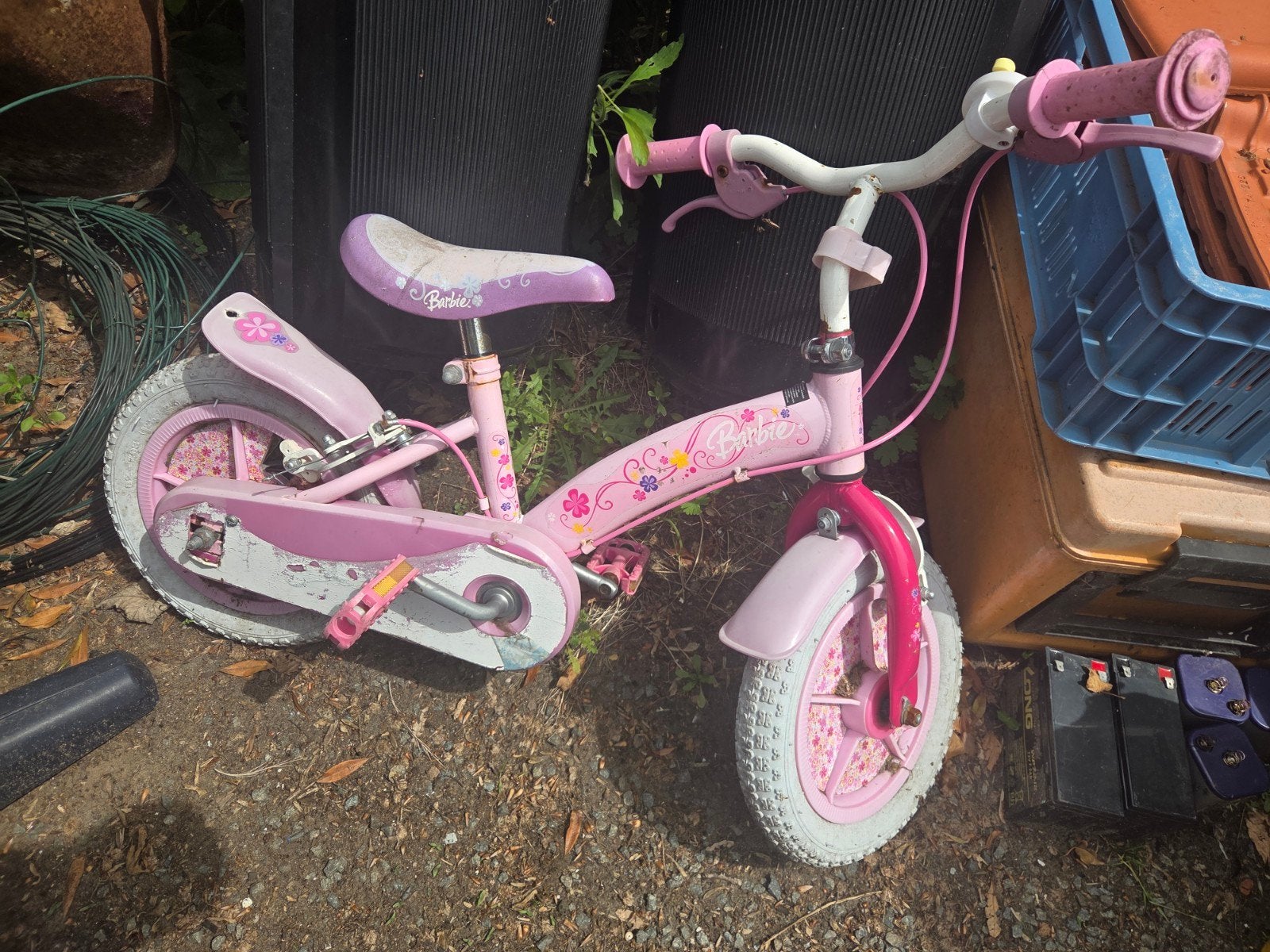 Kinderfietsje Barbie, Ophalen, Gebruikt, Velgrem, Minder dan 16 inch