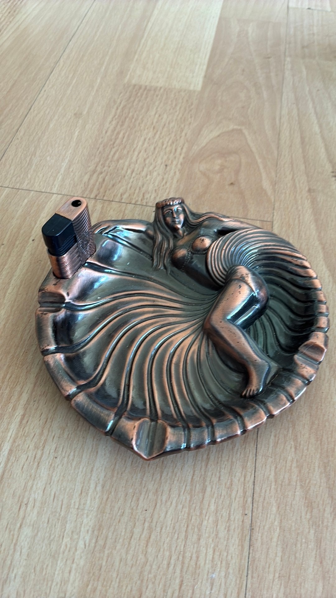Vintage asbak met aansteker, Antiek en Kunst, Ophalen