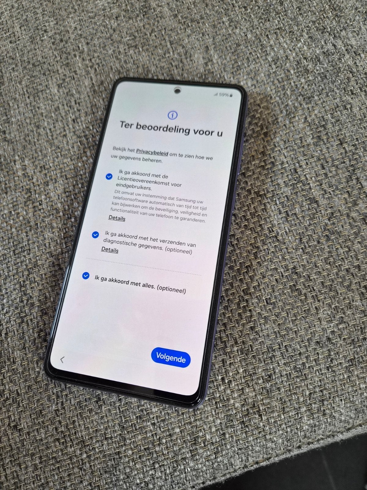 Samsung Galaxy A52s 5G. (4 jaar oud), Gebruikt, Overige modellen, Paars, Touchscreen