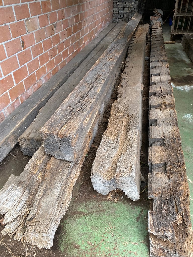 Oude eiken balken, Ophalen, Gebruikt, 25 tot 50 mm, Eiken