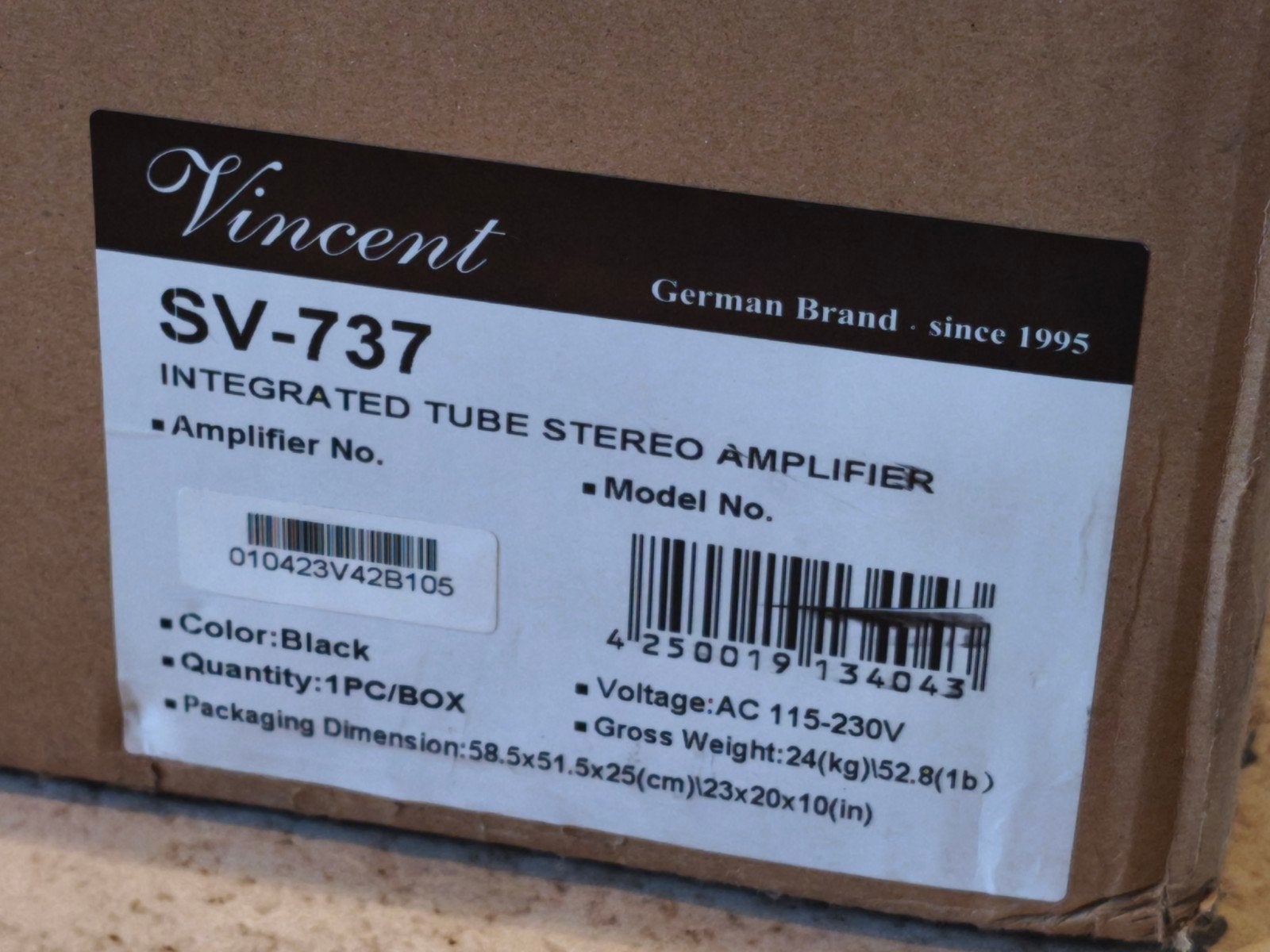 Vincent SV 737 hybride, Enlèvement ou Envoi