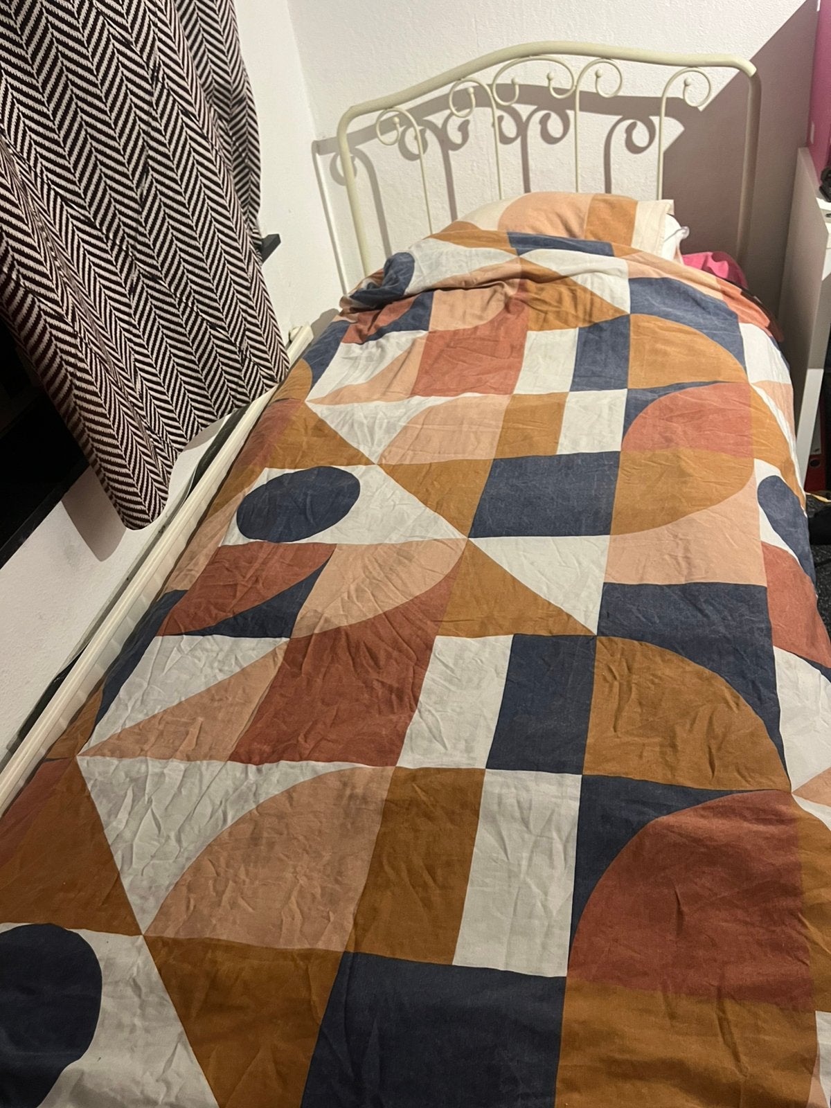 Fit smeedijzer, Huis en Inrichting, Slaapkamer | Bedden, Ophalen, Gebruikt, 90 cm, Eenpersoons