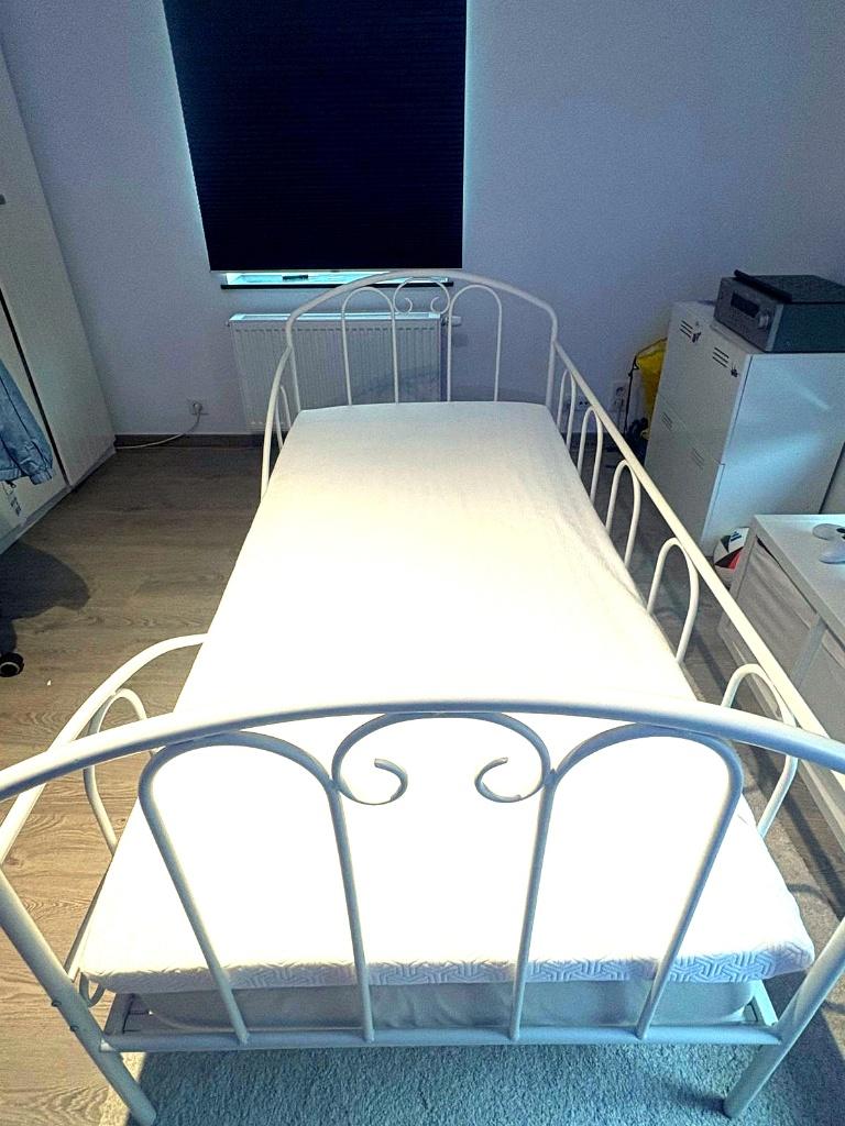 All-inclusive volledig metalen wit bed, Ophalen, Gebruikt, Eenpersoons, Wit