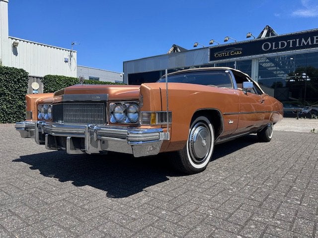 1974 Cadillac Eldorado cabrio - 8.2 V8 - rijklaar., Auto's, Overige kleuren, Cabriolet, Leder, 6 zetels